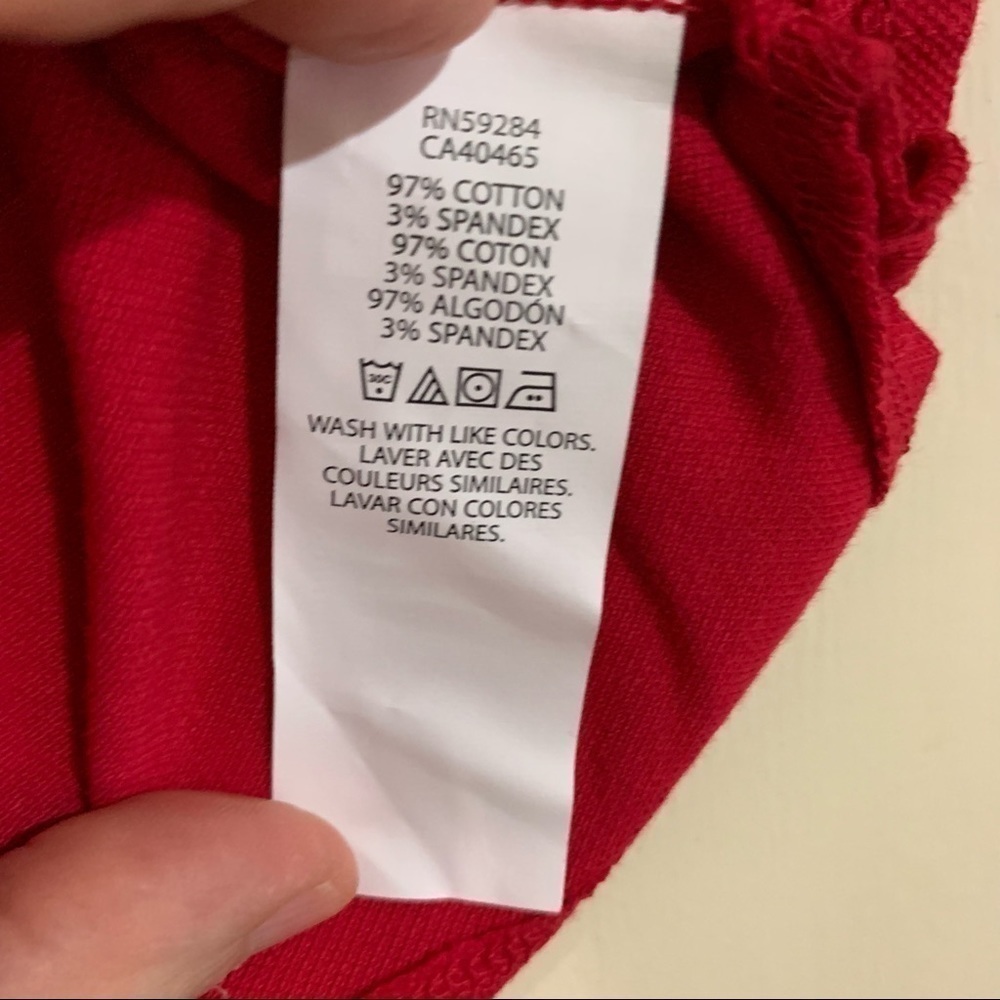 The Children’s Place Stretch Fabric Red Short Sleeve Ruffle Polo. LG 10/12 - Picture 6 of 7